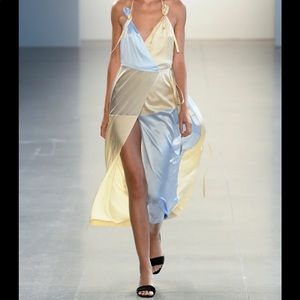 Bevza 2019 runway silk wrap dress